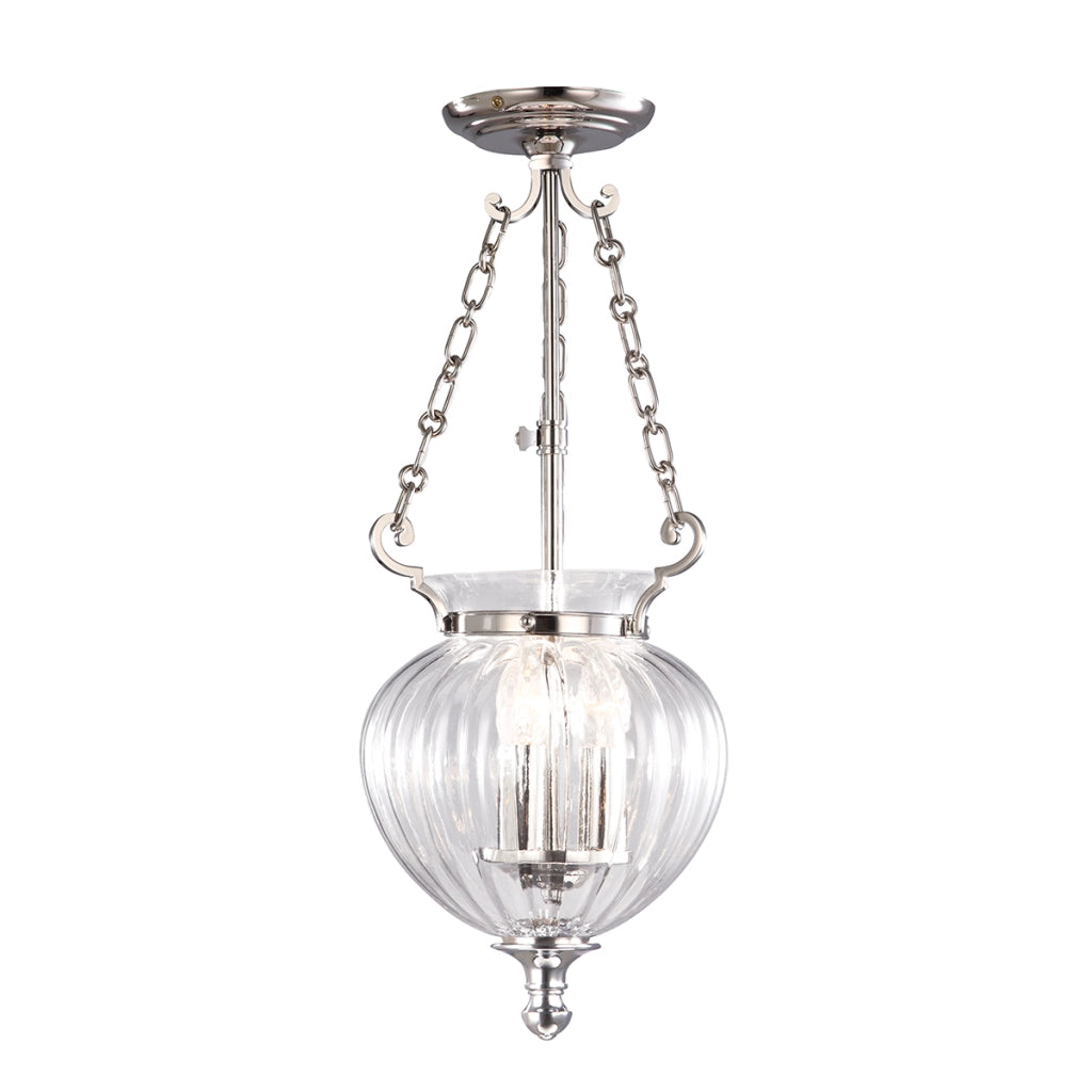 Lampada a sospensione Finsbury Park nichel 3xE14 Elstead