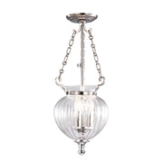 Lampada a sospensione Finsbury Park nichel 3xE14 Elstead