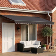 Tenda retrattile manuale con LED Antracite 4 × 3 m 3419458