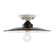 Plafoniera Vintage B&W Metallo Smaltato Nero E Bianco 1 Luce E27 35Cm