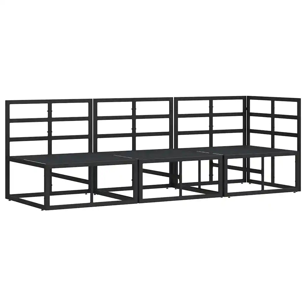 Mobili da Esterno con cuscino 3 Pezzo Nero e antracite Metallo 42008025