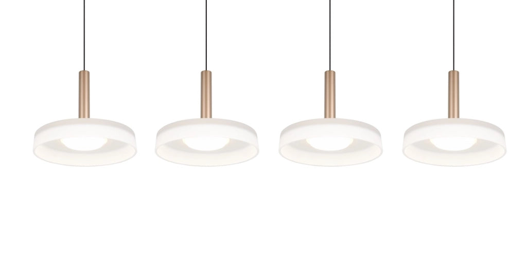 Lampada sospesa moderna bronzo 4 vetro LED 3000K Celeste