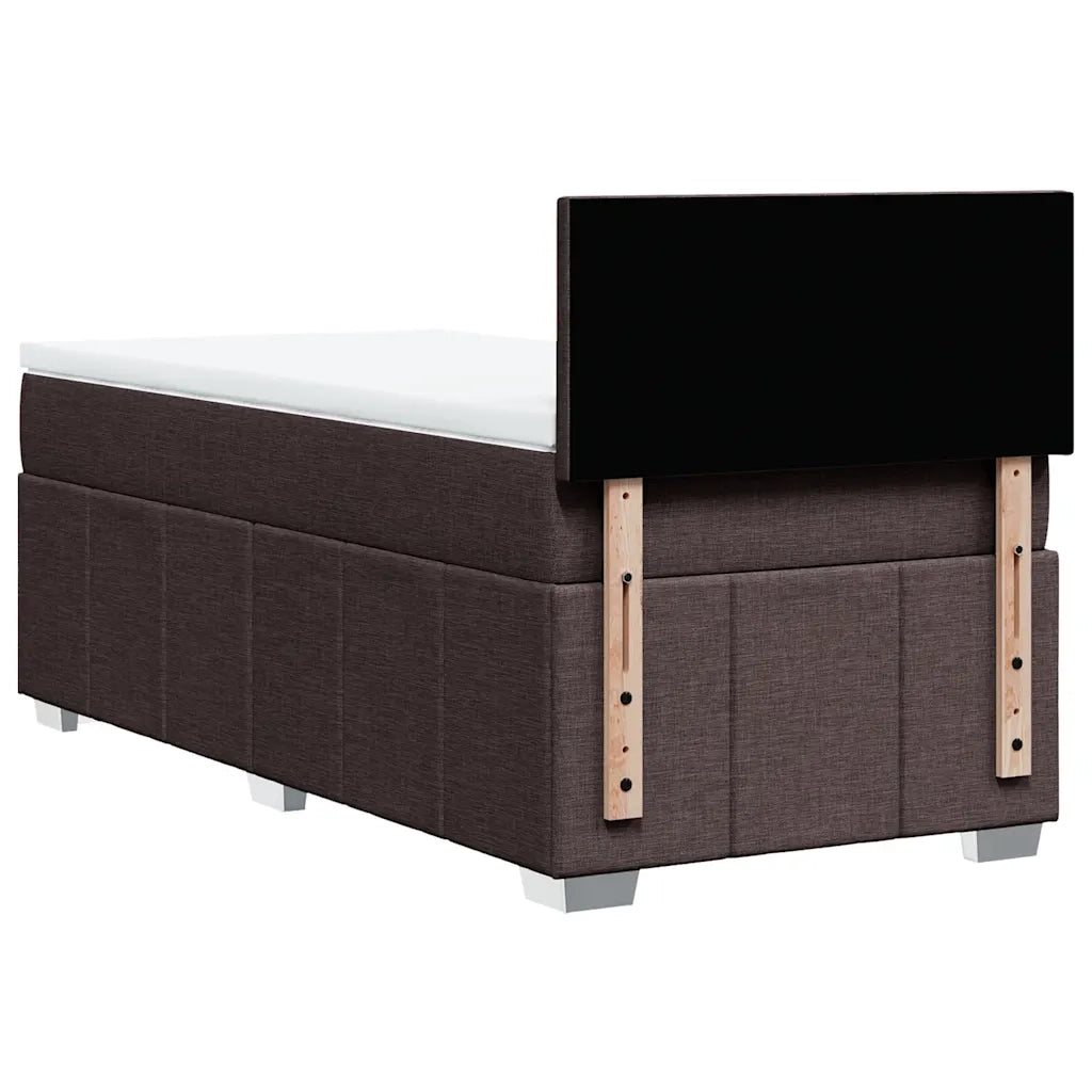 Giroletto a Molle con Materasso Marrone Scuro 90x200 cm Tessuto 3289247