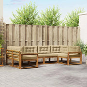 Set di divani da esterno con cuscino 6 pcs Naturale e Beige 3368076
