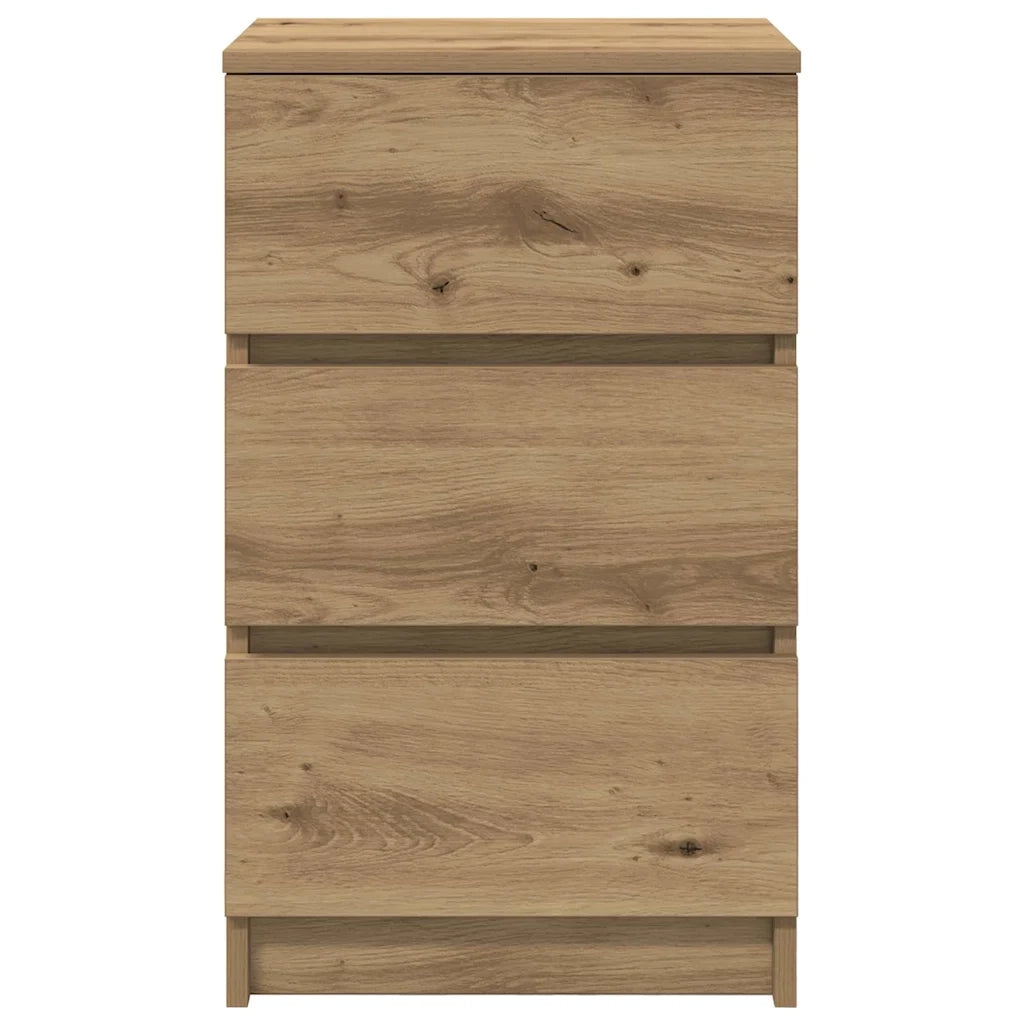 Comodini con 3 Cassetti 2 pz Rovere Artigianale 39x35x65 cm 861354
