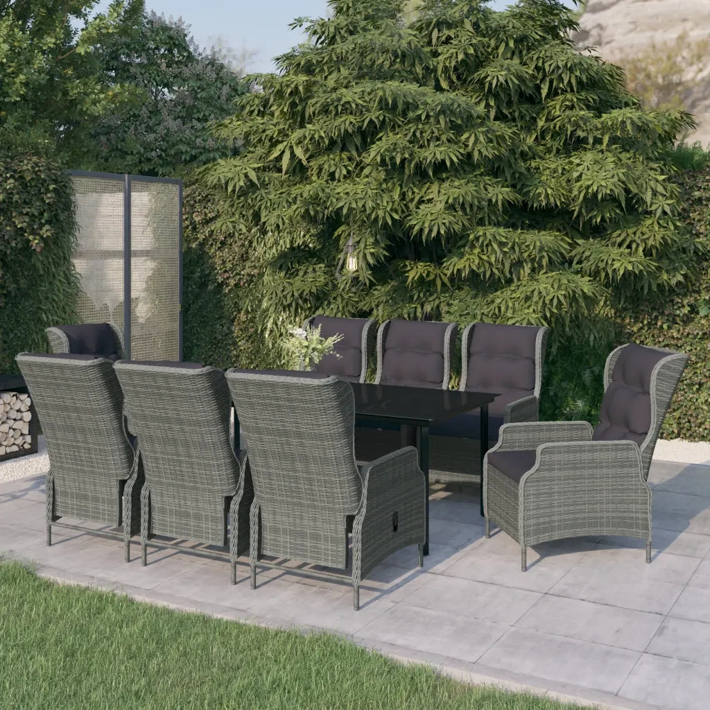 Set da Pranzo da Giardino 9 pz Grigio Chiaro 3099648