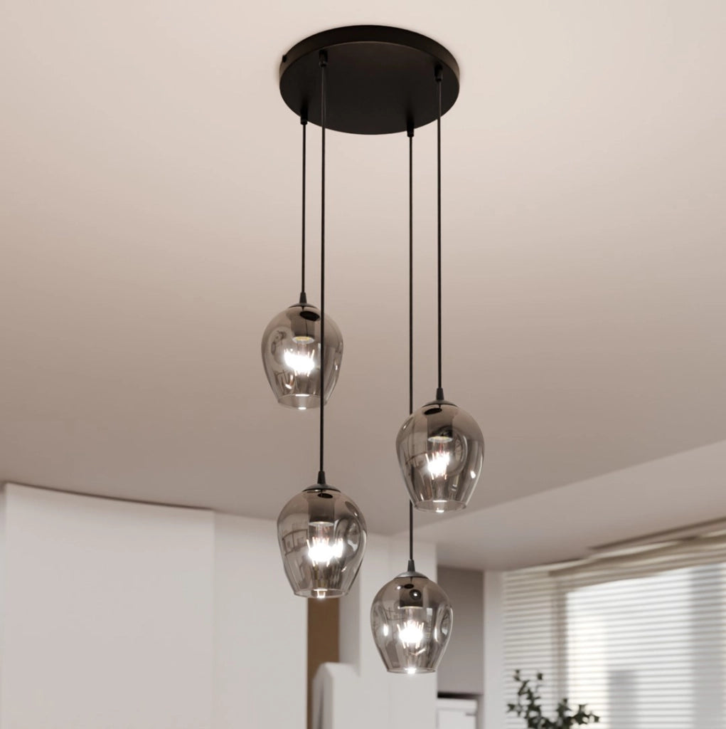 Lampadario Emibig ISTAR Premium 4xE27 in nero grafite