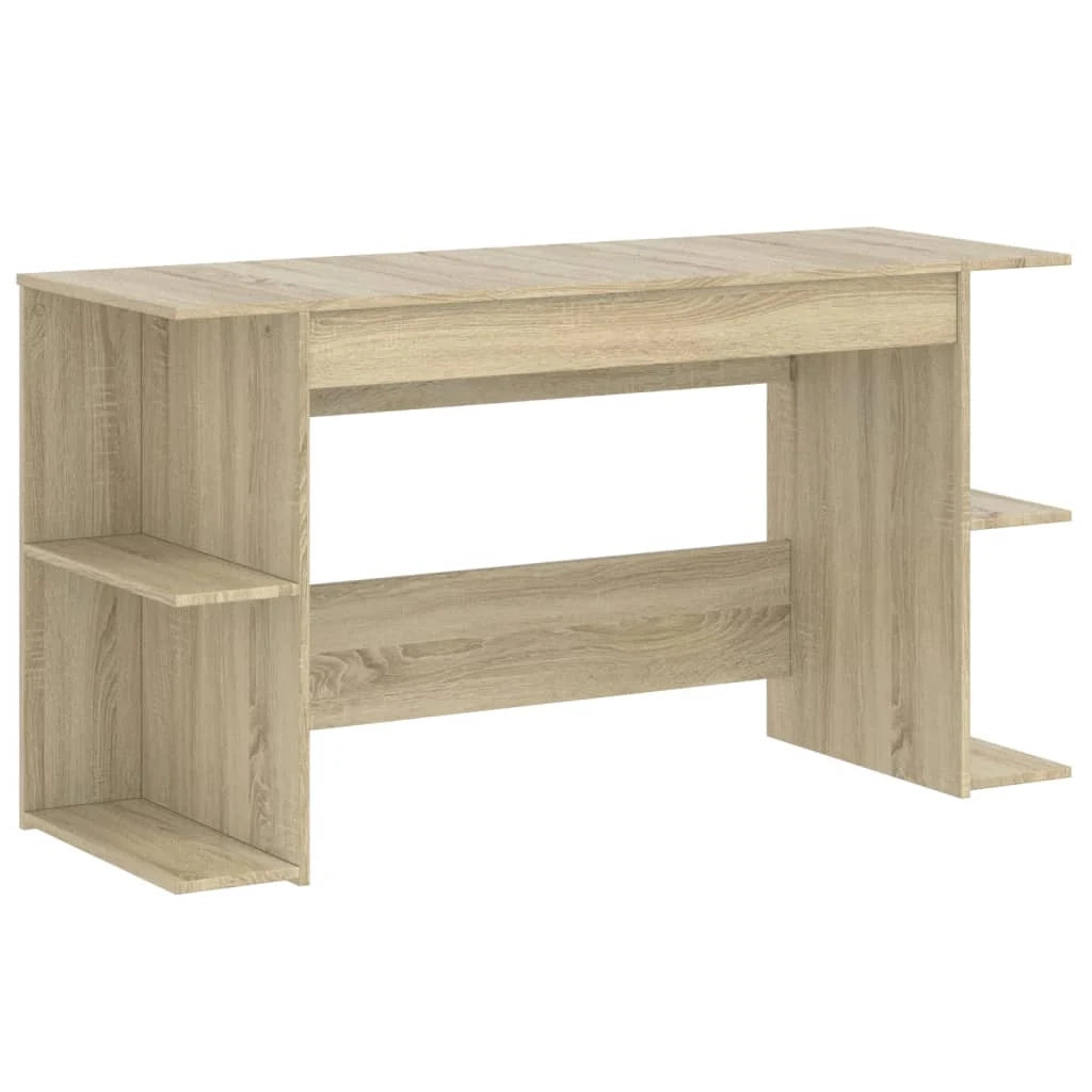 Scrivania tavolo postazione di lavoro mobile per computer studio rovere Sonoma 140 x 50 x 75 cm legno ingegnerizzato marrone 02_0023644