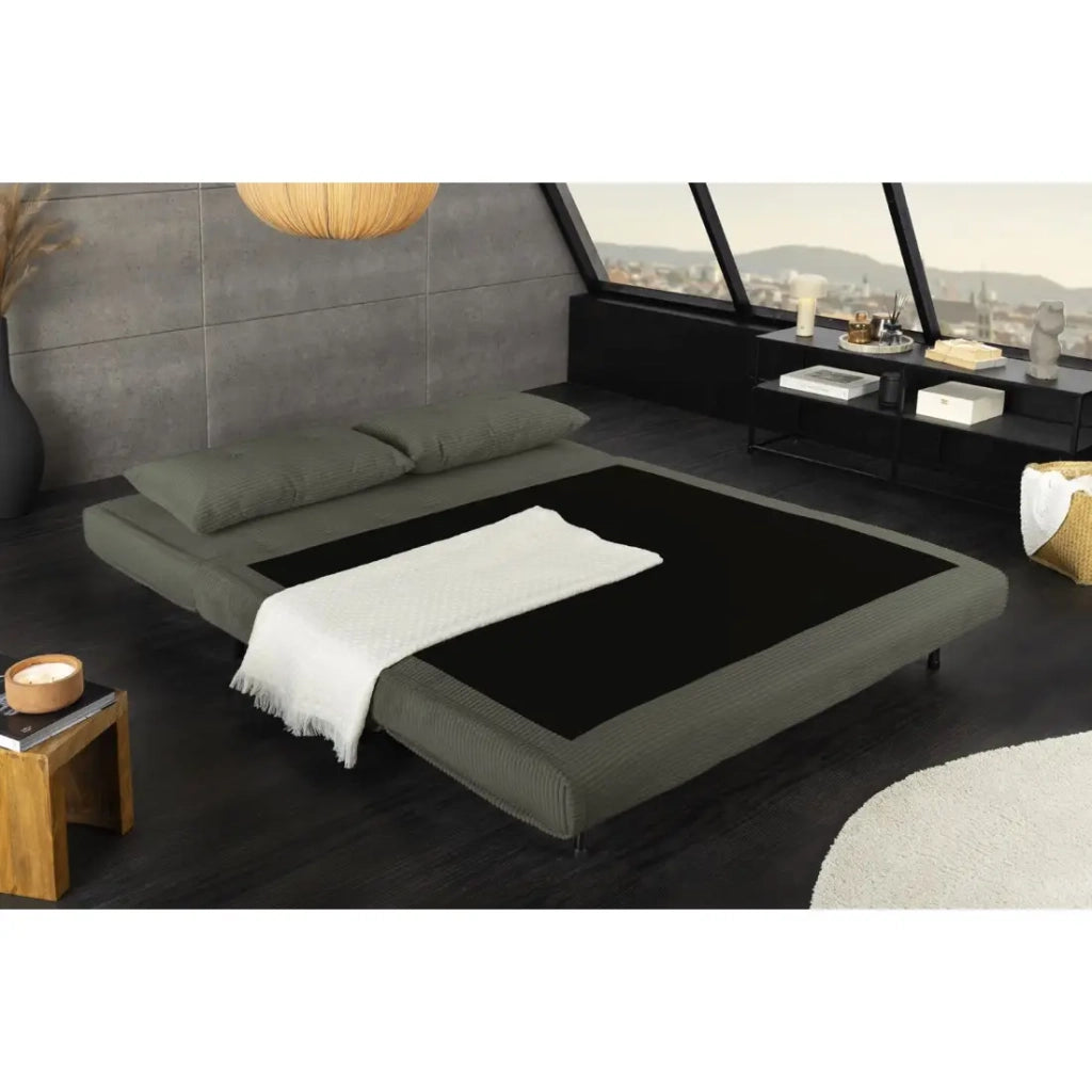 Divano trasformabile dritto PRESTO verde scuro – Divano letto 2 posti
