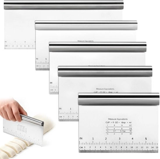 Set di 5 Spatole per Impastare in Acciaio Inox