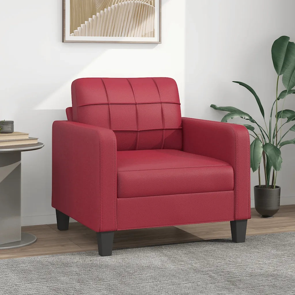 Poltrona Rosso Vino 60 cm in Similpelle 359110