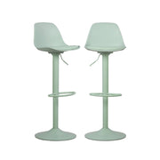 Set 2 sgabelli da bar in similpelle regolabili, verde celadon