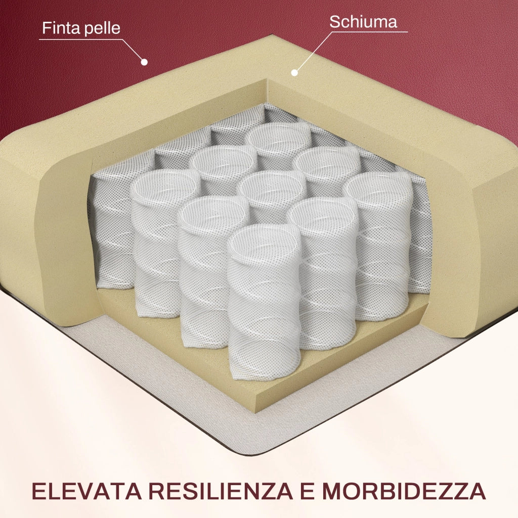 Poltrona Relax Massaggiante 68x88x98 cm con Telecomando e 8 Programmi Reclinazione e Poggiapiedi Rosso