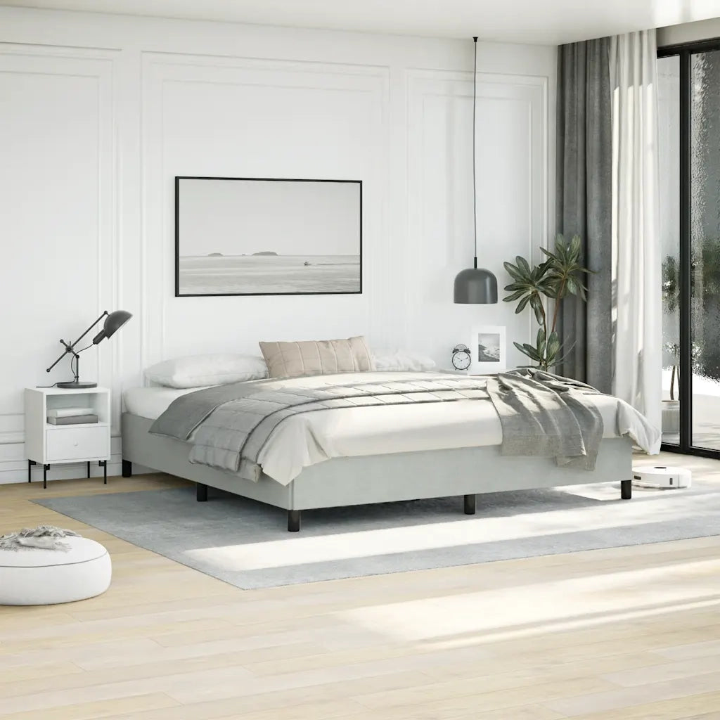 Struttura letto senza Materasso Grigio Chiaro 193x203 cm matrimoniale Velluto 347360