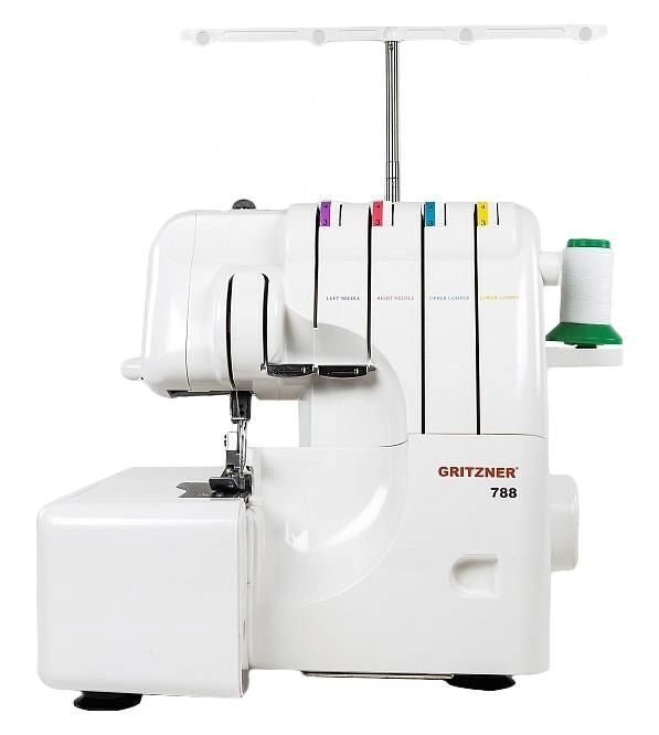 Gritzner 788 Serie Overlock Macchina da Cucire Overlock 2-3-4 Fili Trasporto Differenziale Braccio Libero 1300 punti-min colore Bianco