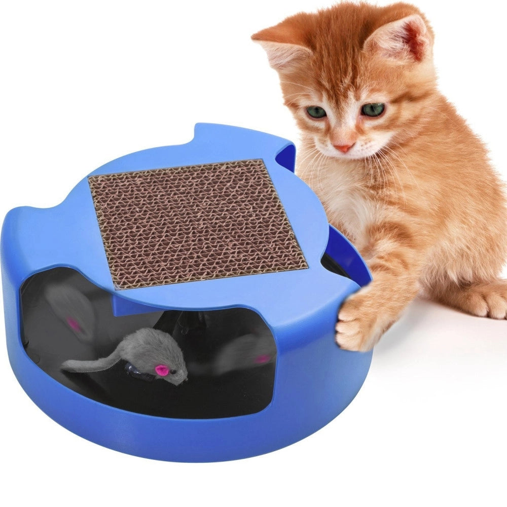 Trade Shop - Tiragraffi Tira Graffi Gioco Per Catti Gatto Circolare Con Topolino Interno -