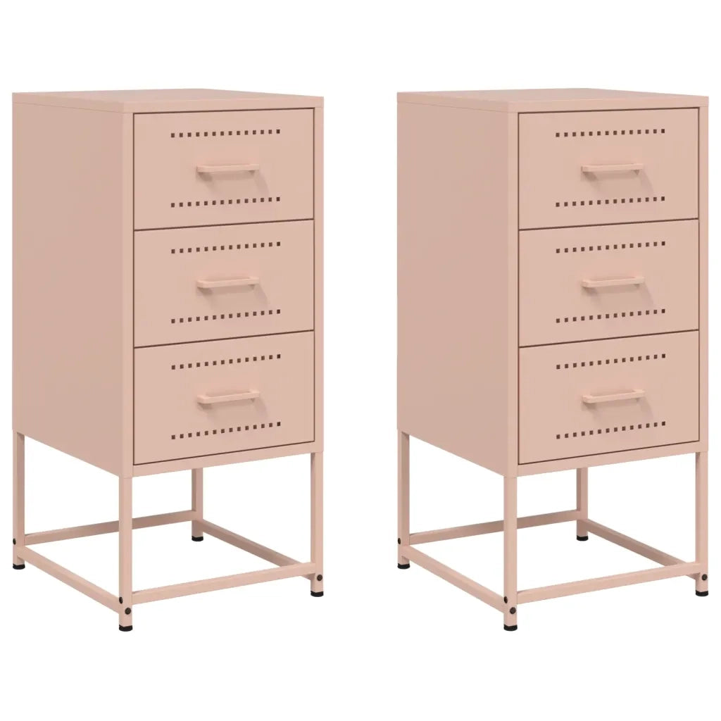 Comodini 2 pz Rosa 36x39x78 cm in Acciaio 846581