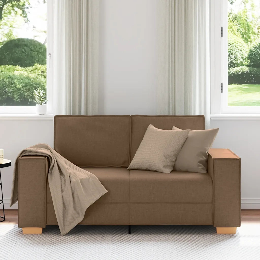 Divano a 2 posti Marrone 160x78x84 cm Tessuto 4104974