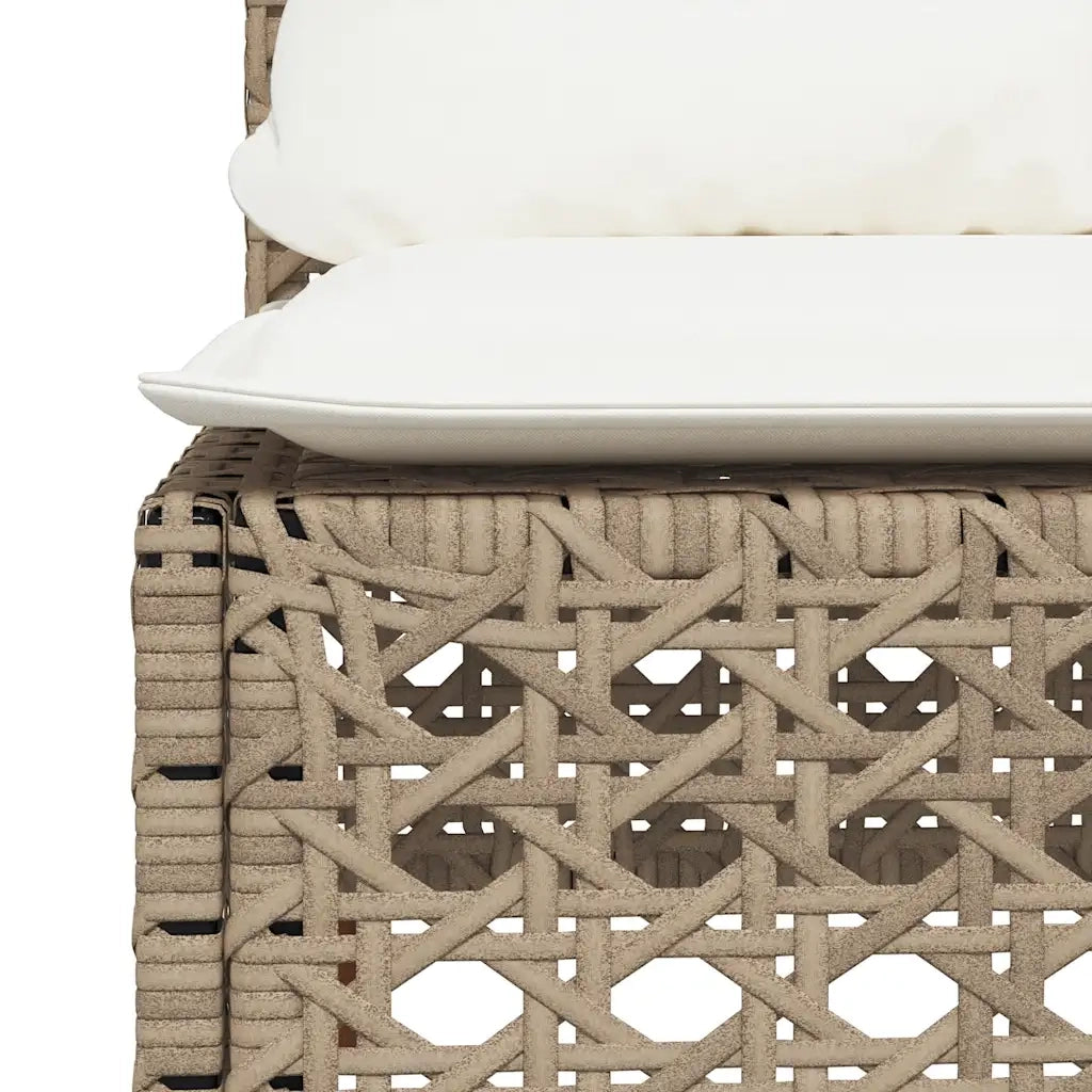 Set Divano da Giardino 9 pz con Cuscini Beige in Polyrattan 3261982