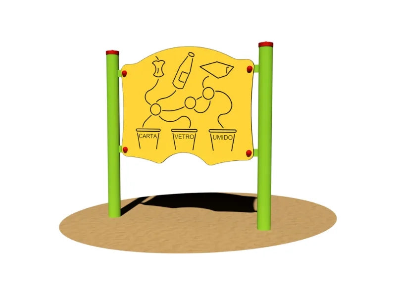 Pannello Giochipark Ecology 303 acciaio Ø89mm EN 1176 percorso tattile 3-8 anni