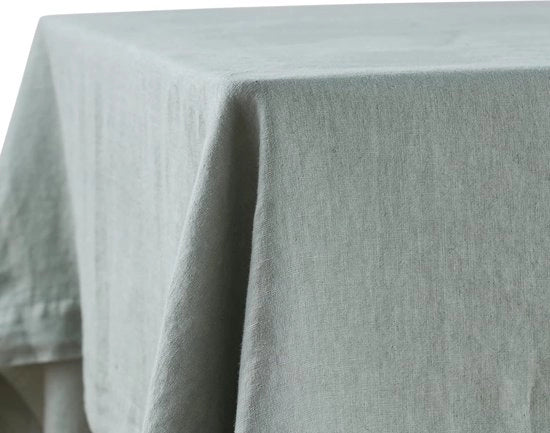 Tavolo coperto in lino | tavolo coperto in tessuto di lino 100% | decorazione di tavolo boho moderna per tavolo da pranzo | verde menta 140 x 220 cm