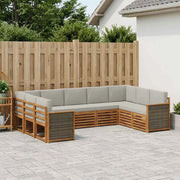 Set di divani da esterno 7 pz Naturale e Grigio Chiaro 3384827