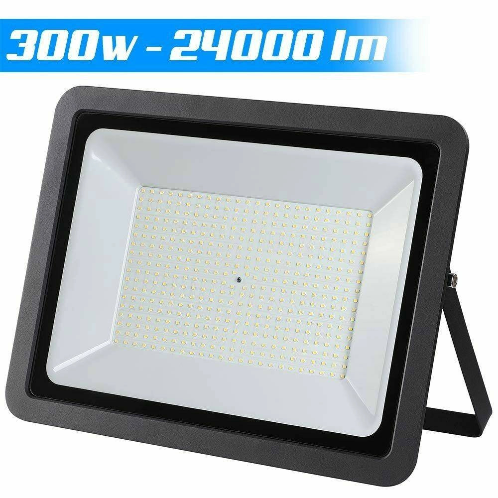 Trade Shop - Faro Led 300w Luce Alta Luminosita Faretto Esterno Slim Bianco Freddo 6000k -
