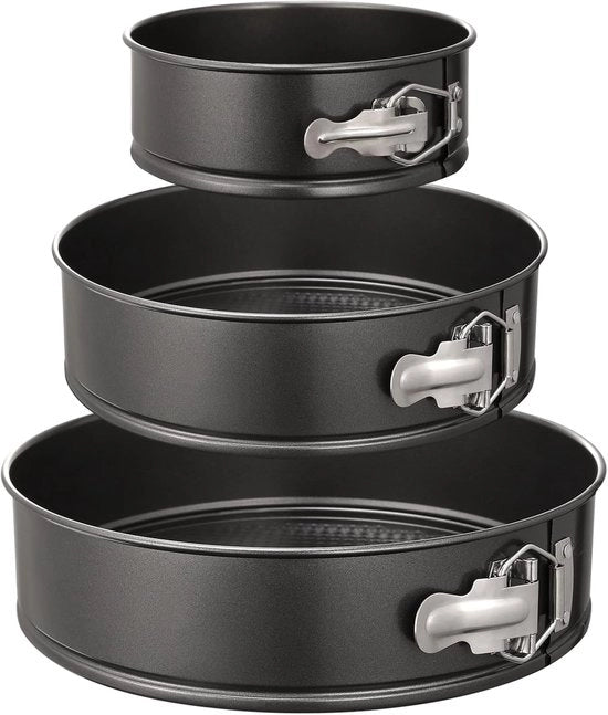 Set di 3 forme anti-adesivo per cheesecake e cake - Impronta libera e inclusa 150 coperture in pergamena.
