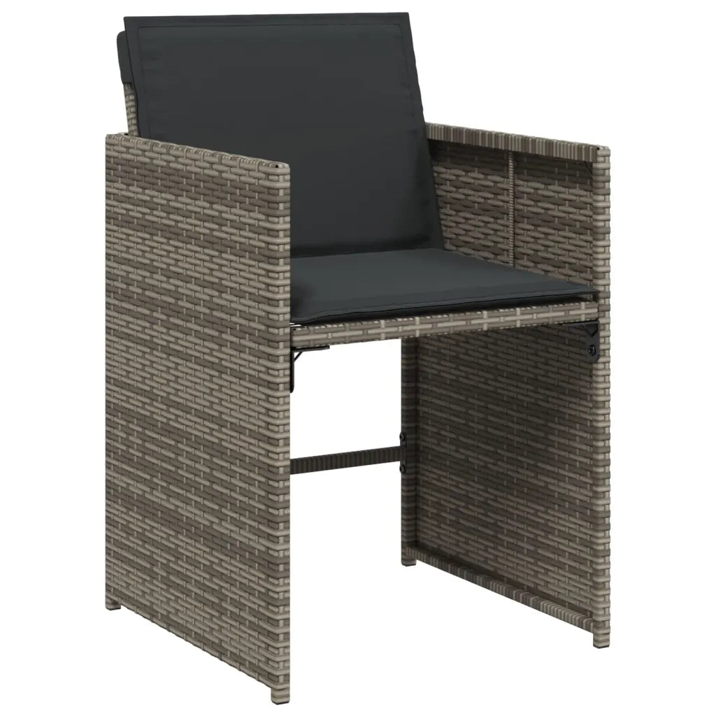 Set da Pranzo da Giardino 5 pz con Cuscini in Polyrattan Grigio 3277843