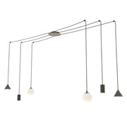 Lampada sospensione ragno FUJI nera 6 luci IP20 Emibig