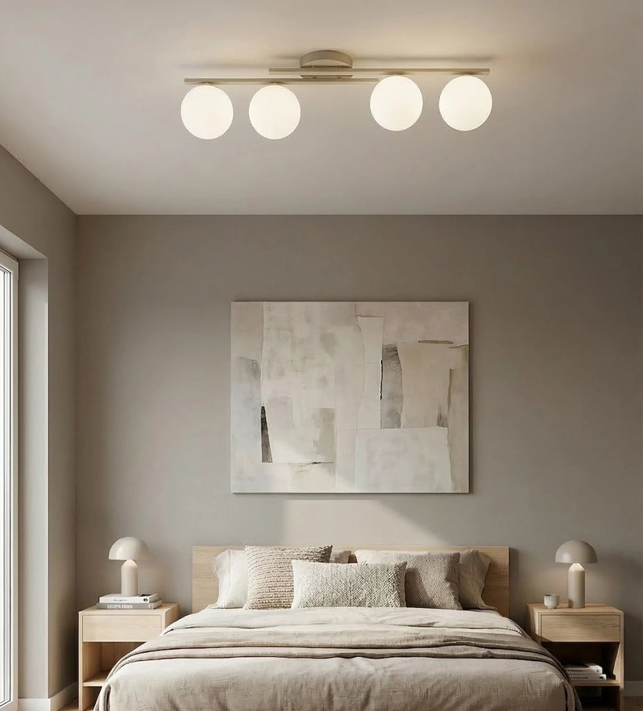Plafoniera KAIRO 4xE14 sfere beige-bianca Emibig