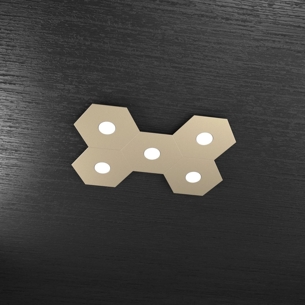 HEXAGON APPLIQUE-PLAFONIERA 5 LUCI SABBIA 1142-5L-SA