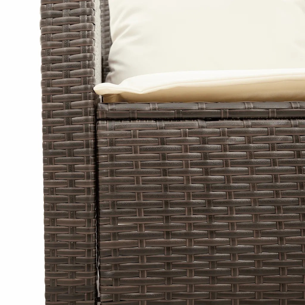 Set Divano da Giardino 4 pz con Cuscini Marrone in Polyrattan 4103864