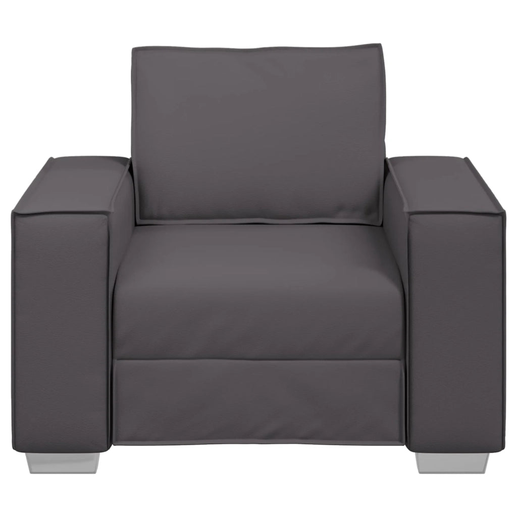 Poltrona Sofa Grigio 100 cm Pelle Sintetica 4105041