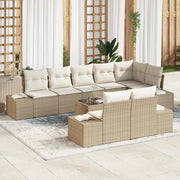 Set Divano da Giardino Beige e Crema Poly Rattan 3355790