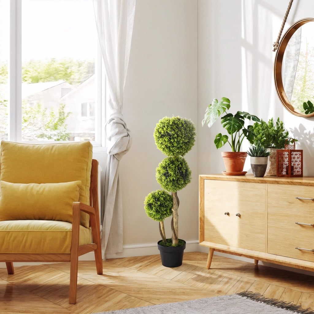 Pianta Artificiale Buxus ¨C Minimal ¨C Verde e Nero