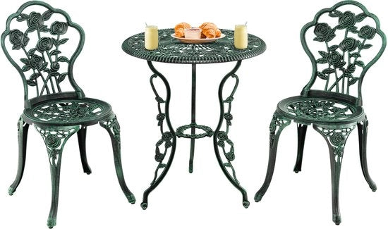 Set di mobili da giardino - Alluminio - Latta - 3 pezzi - Mobili per terrazza