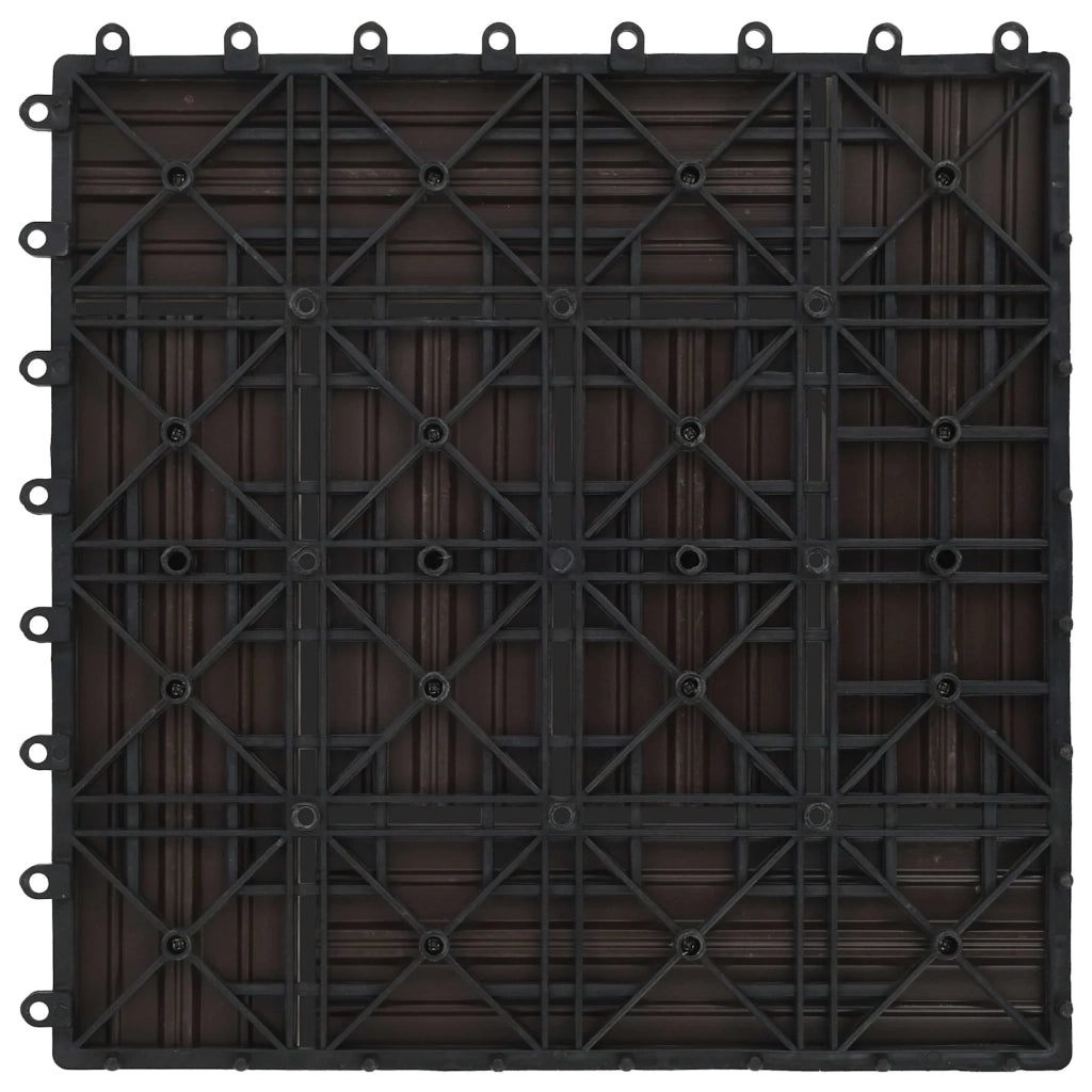 Piastrella per Decking 22 pcs Marrone Scuro 30 x 30 cm WPC 3444836