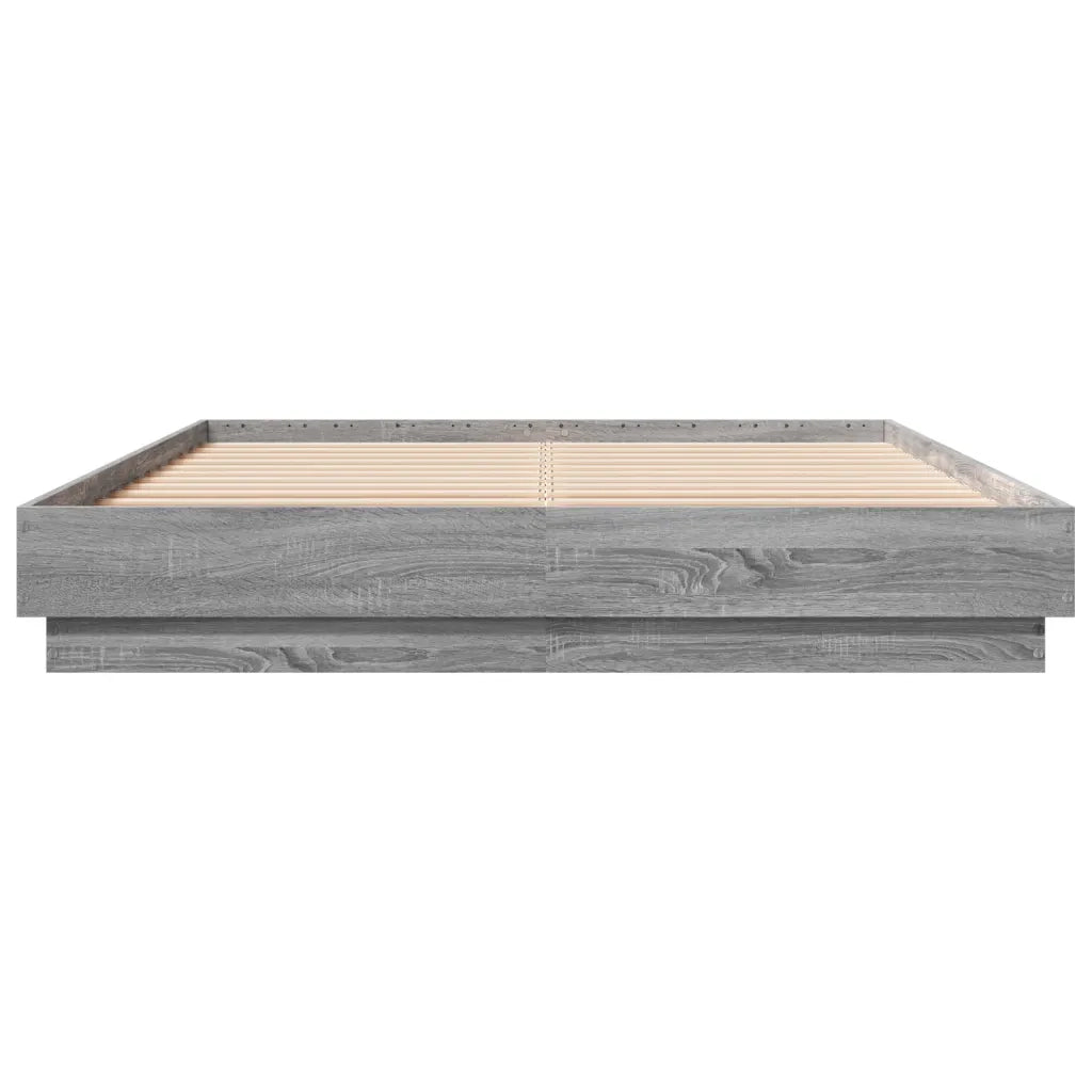 Giroletto con Luci LED Grigio Sonoma 160x200 cm