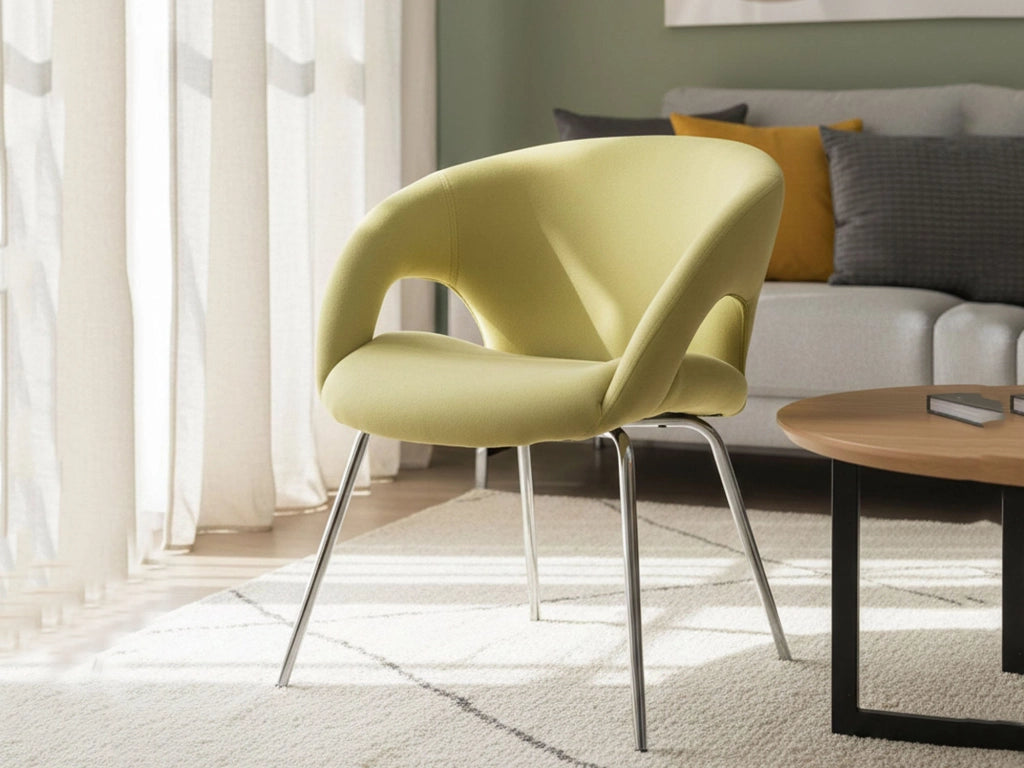 Sedia da ufficio Arturo, Seduta da attesa con braccioli per ufficio, Seduta ergonomica da attesa, 58x59h72 cm, Giallo