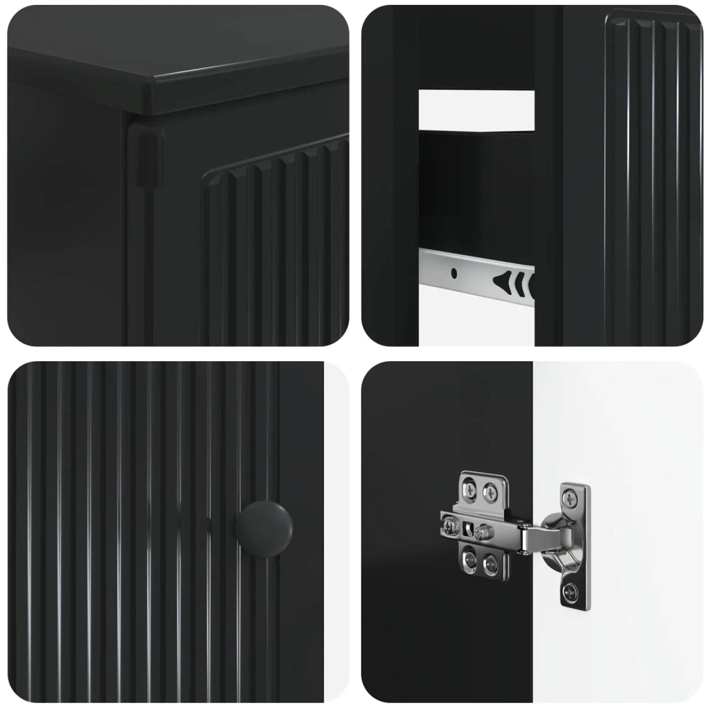 Set di Mobili da Bagno da 4 Pezzi EDE Nero Legno ingegnerizzato 3417901
