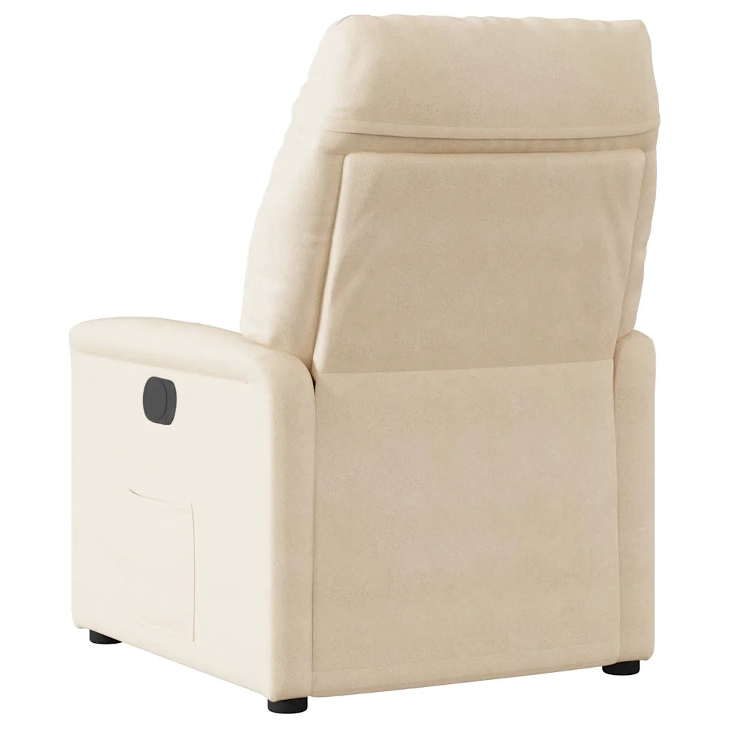 Poltrona Reclinabile Massaggiante Elettrica Beige Microfibra 3303085