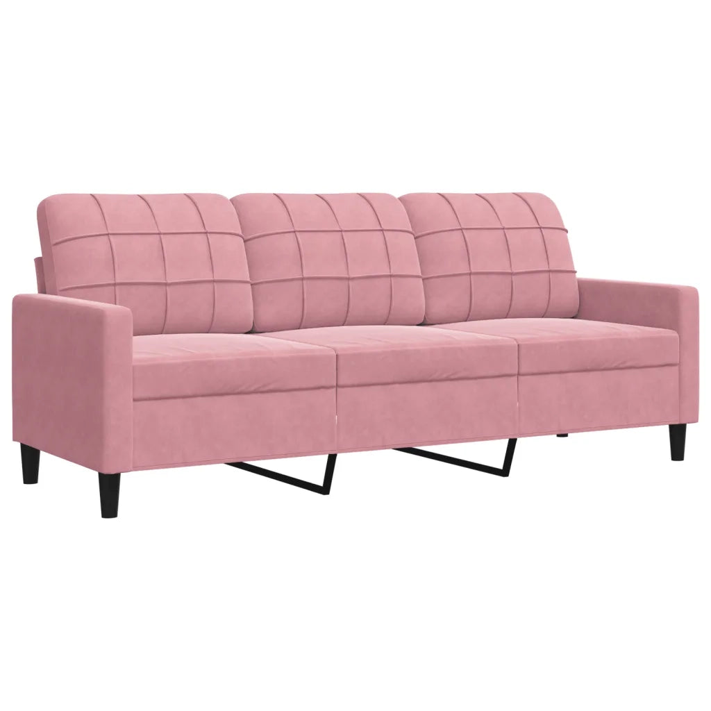 Set di Divani 3 pz con Cuscini e Rinforzi rosa in Velluto 3278374
