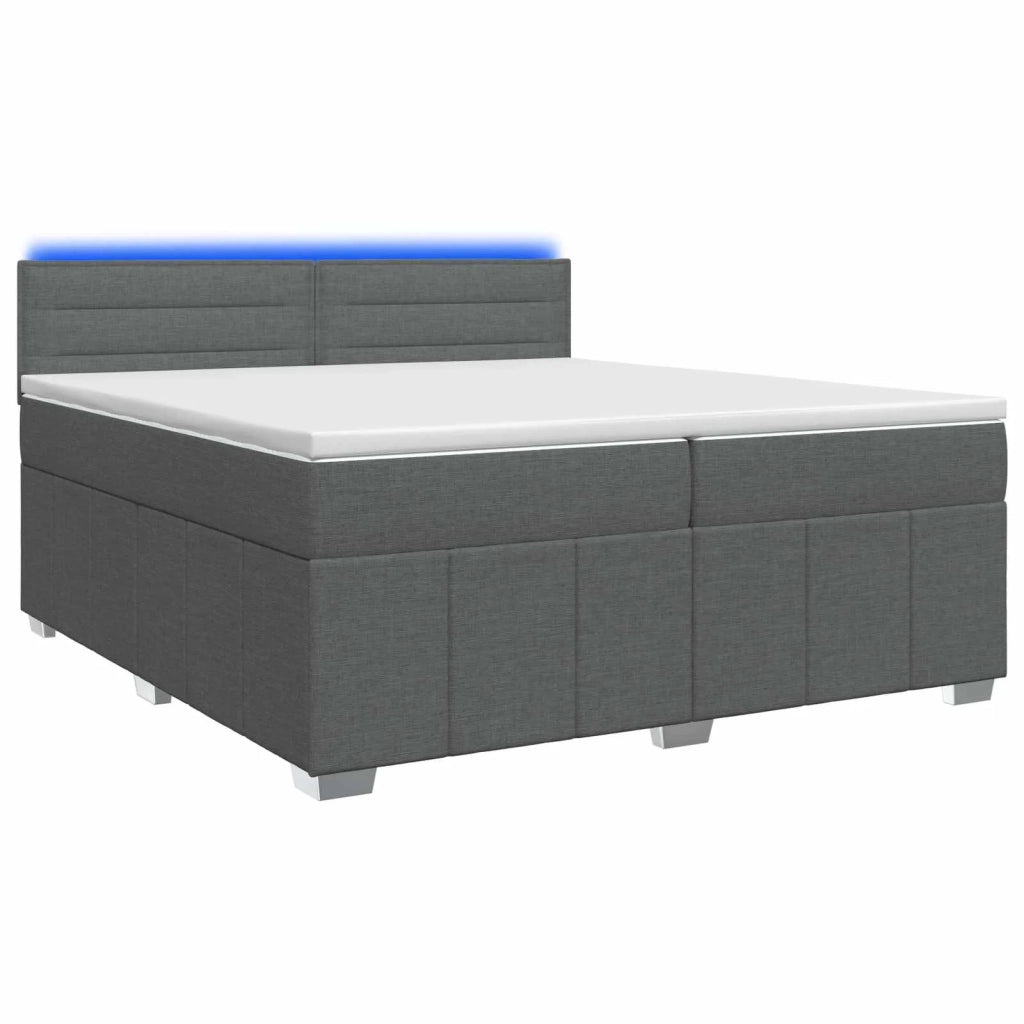 Letto box spring con materasso Grigio Scuro 200 x 200 cm 3452748