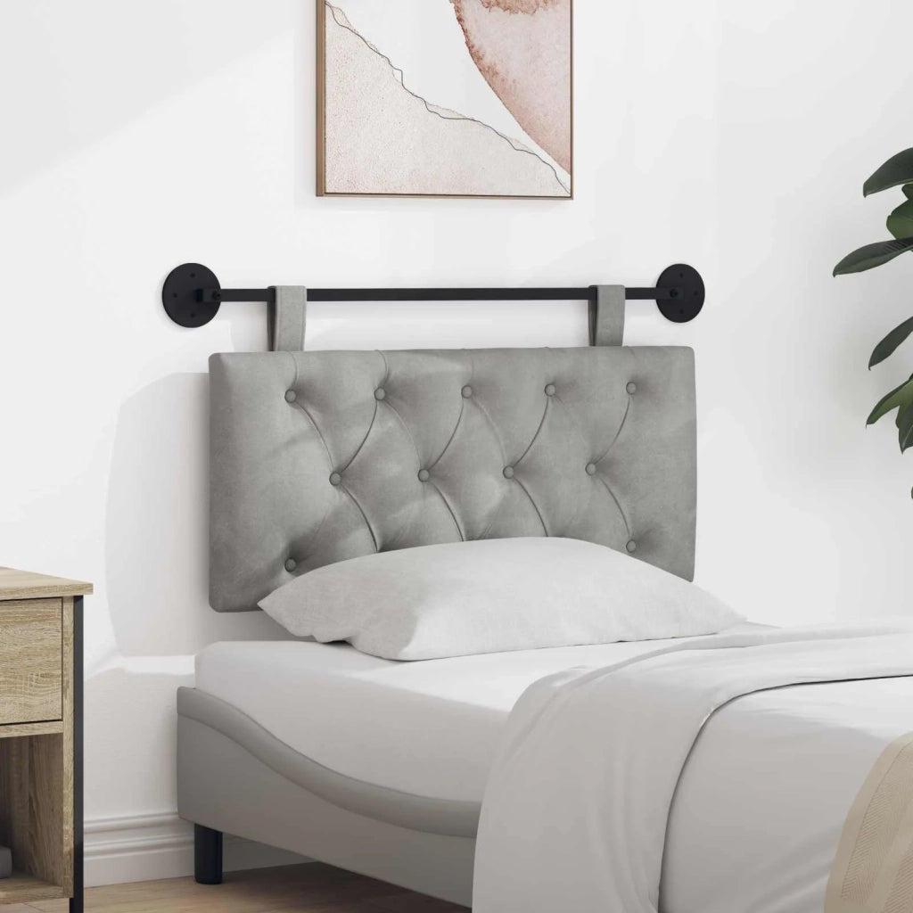Testiera | Testata sospesa Con luce LED Grigio Chiaro Velluto