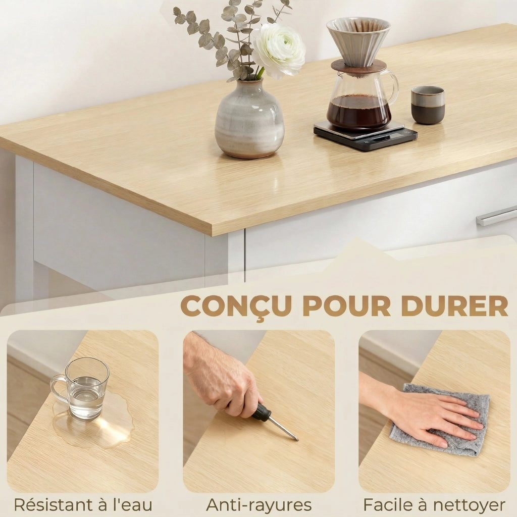 Mobile da cucina con ruote ¨C Minimal ¨C bianco