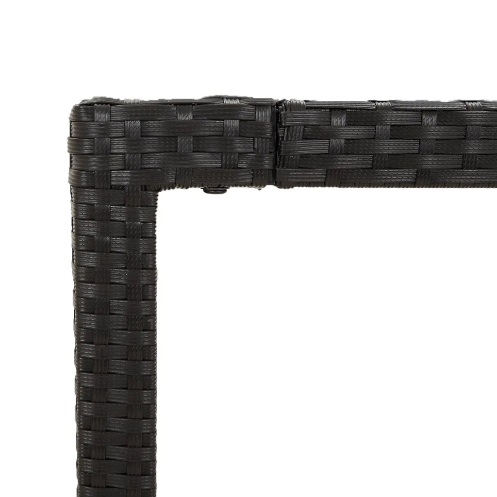 Set da Pranzo da Giardino 9 pz con Cuscini Nero in Polyrattan 3213092