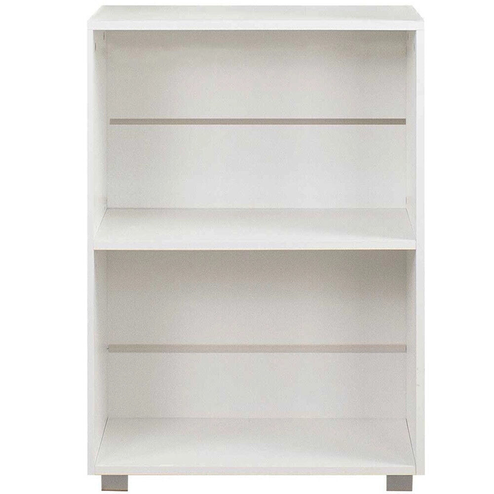 Mobile Mobiletto Libreria a Scaffali 2 Ripiani In Legno Bianco 77x60x31 cm