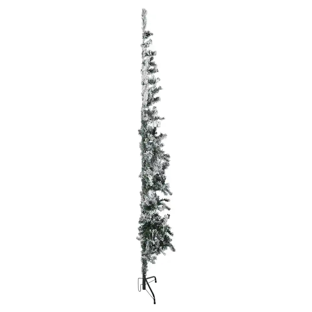 Albero Natale Artificiale Sottile a Metà Neve Fioccata 210 cm 344607