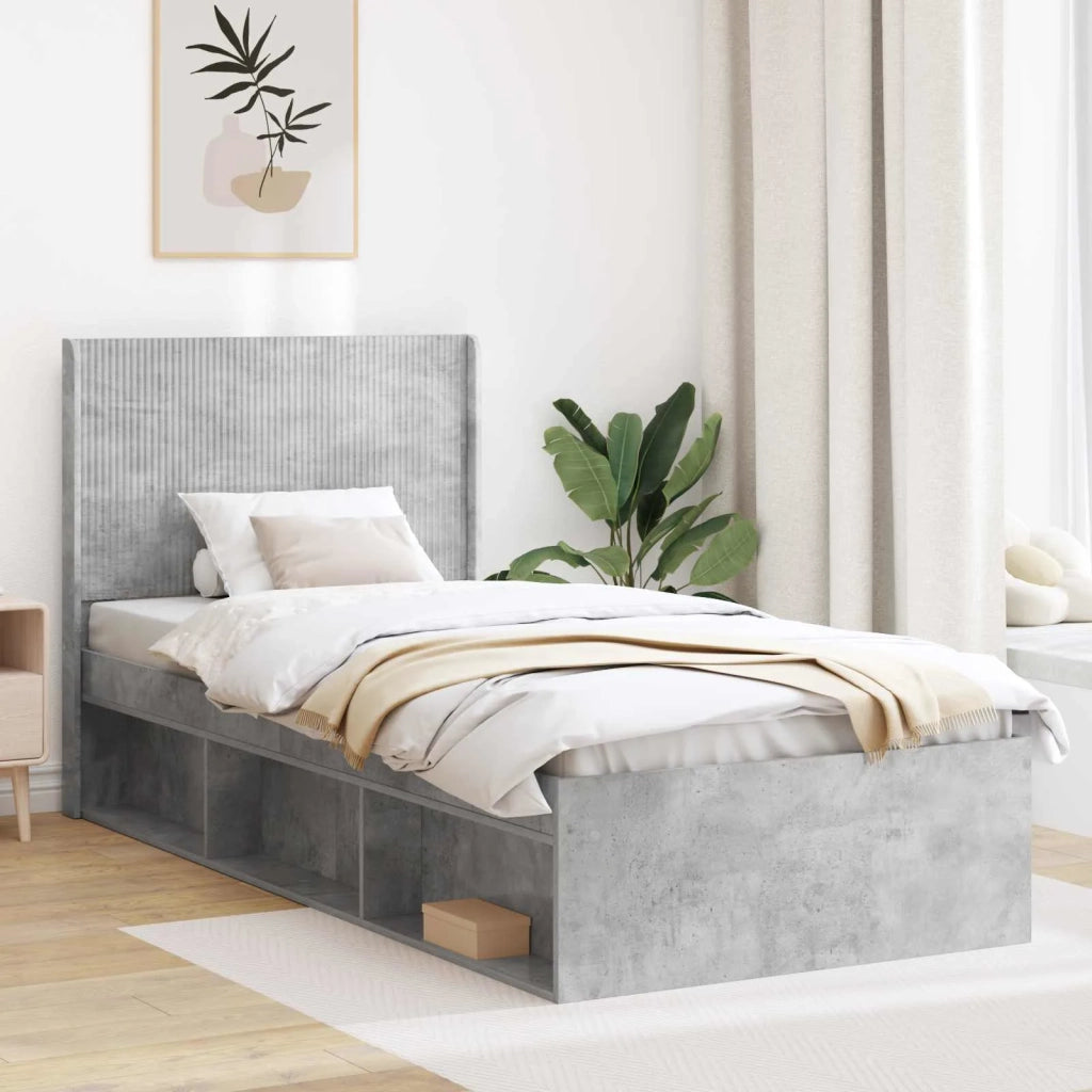 Testiera Letto Grigio Cemento Legno ingegnerizzato 889648